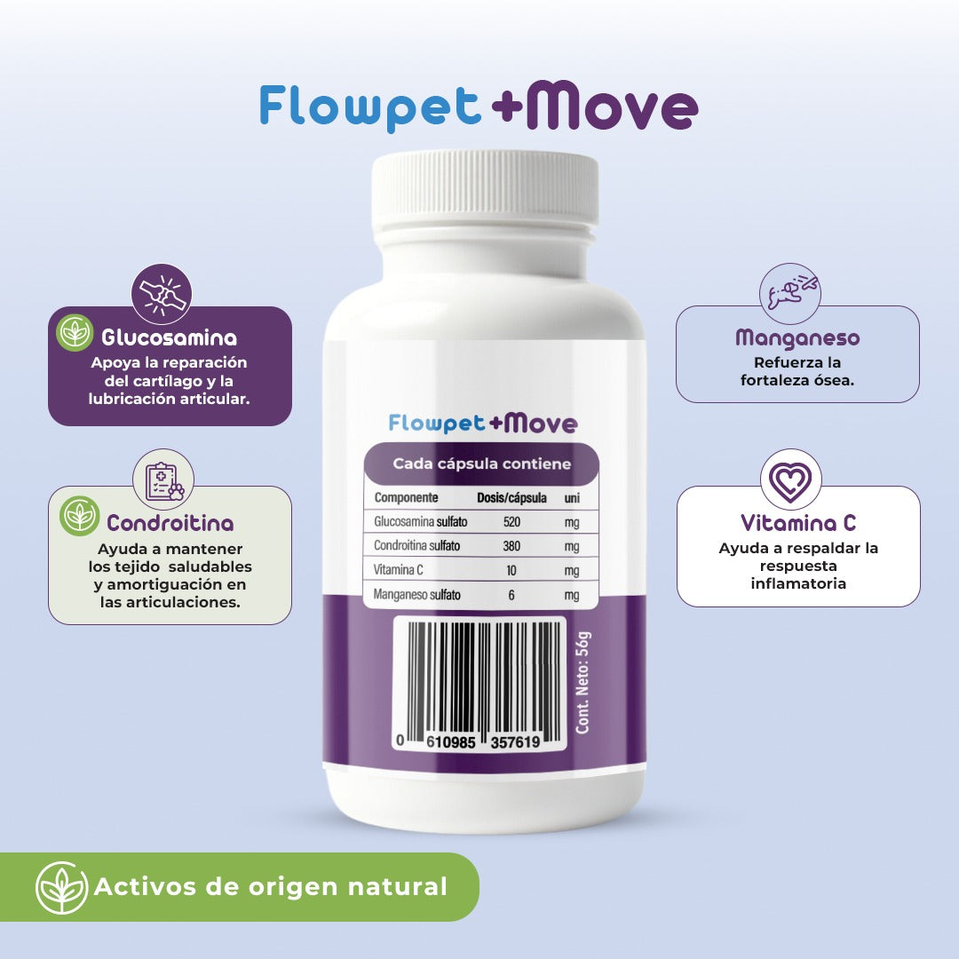 Flowpet + Move Suplemento Articular Perros 60 Comprimidos